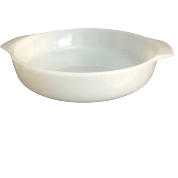 Vintage Glasbake Milk Glass Daisy Casserole Dish 9X2 - Picture 4 of 6